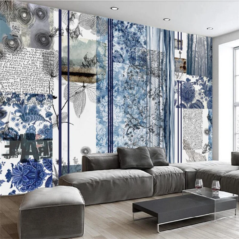 wellyu Custom large scale mural wallpaper green European style retro