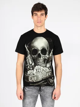 

Round neck T-shirt with skull print