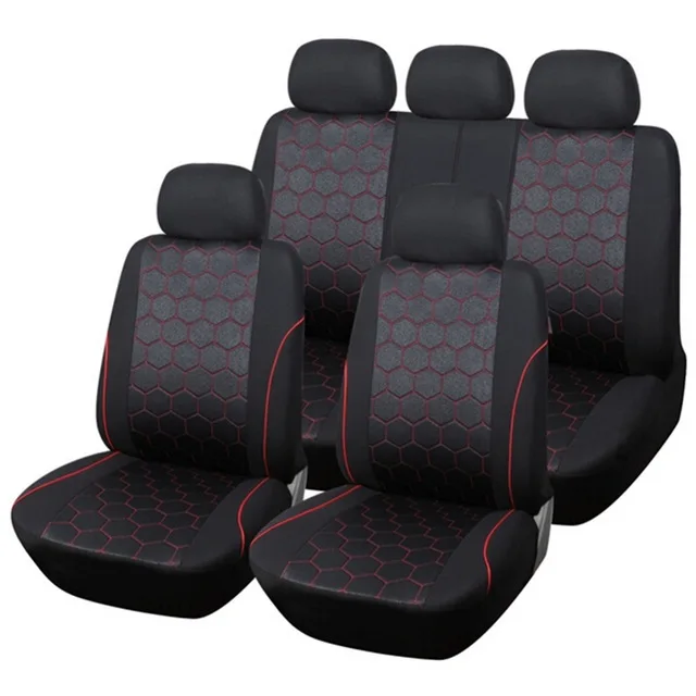 Чехол для сиденья автомобиля, совместимая подушка безопасности красного цвета для Nissan peugeot Toyota RAV4 Corolla Vios Yaris Prius Camry Weiz - Название цвета: full seat