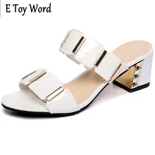 

Han edition fashion cool white diamond slippers in the 2016 summer thick with open-toed sandals with a high-heeled shoes