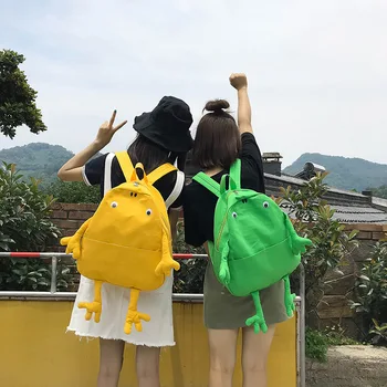 

Eva2king Travel frog Plush Backpacks Canvas Girls bag Sac a dos enfant Mochila infantil Toys for children Cartoon bags Gifts