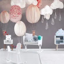 Custom 3d wallpaper mural pink balloon children's room background wall - high-grade waterproof material Custom 3d wallpaper mural pink balloon children's room background wall - high-grade waterproof material