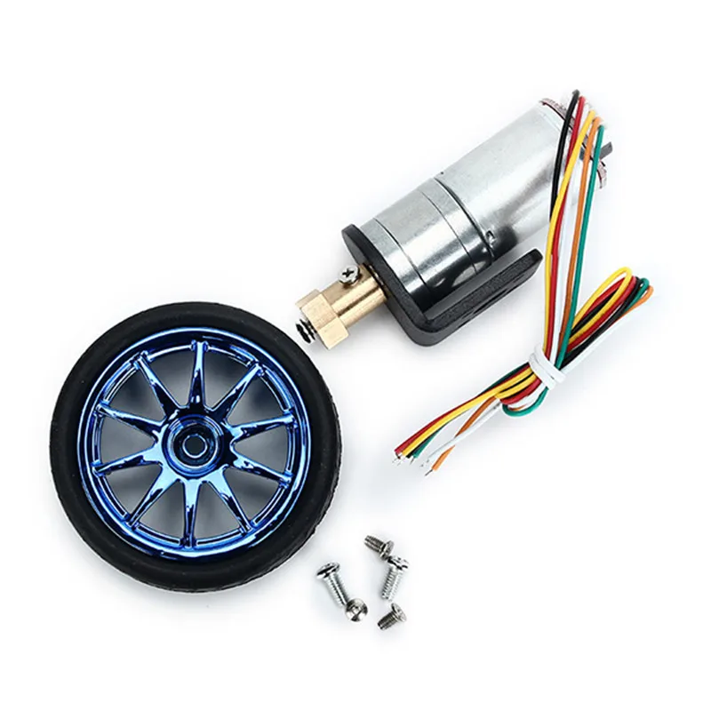 

High Quality 6V 210RPM Encoder Motor DC Gear Motor with Mounting Bracket and Wheel New
