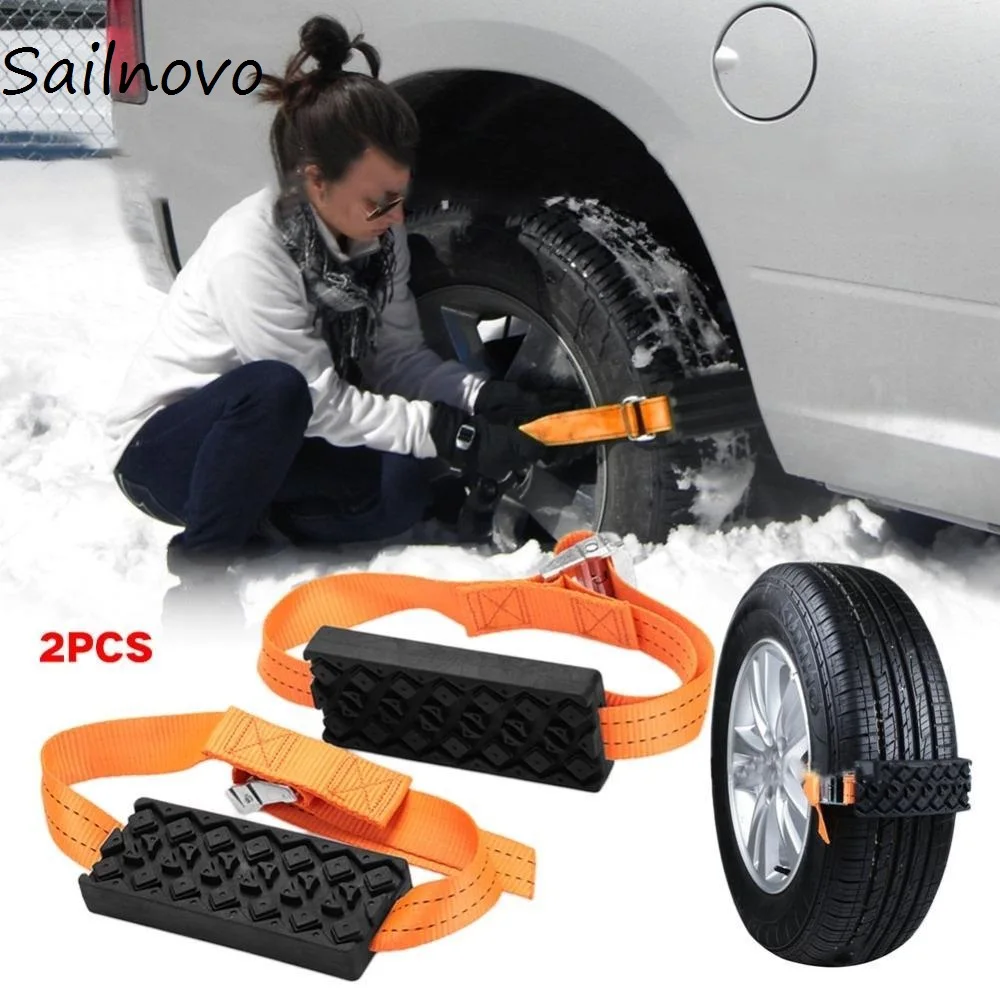 

2PCS Anti-Skid Belt Saloon Car Tire Snow Chains Universal Automobile Strap Snow Mud Chains Winter Truck Auto Accessories