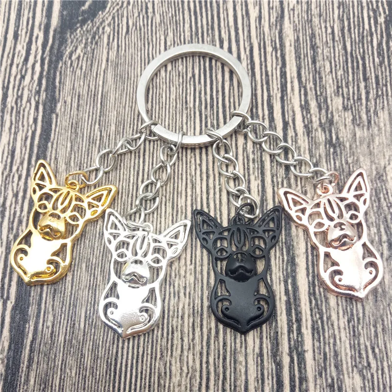 

Chihuahua Key Chains Fashion Pet Dog Jewellery Chihuahua Car Keychain Bag Keyring For Women Men