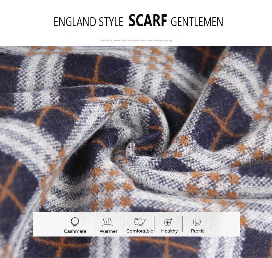 male scarf FS Winter Warm Scarves For Men Tartan Plaid Scarf Luxury Brand Designer Cashmere Wool Man 2018 Fashion Business Long Soft Shawl mens dress scarf