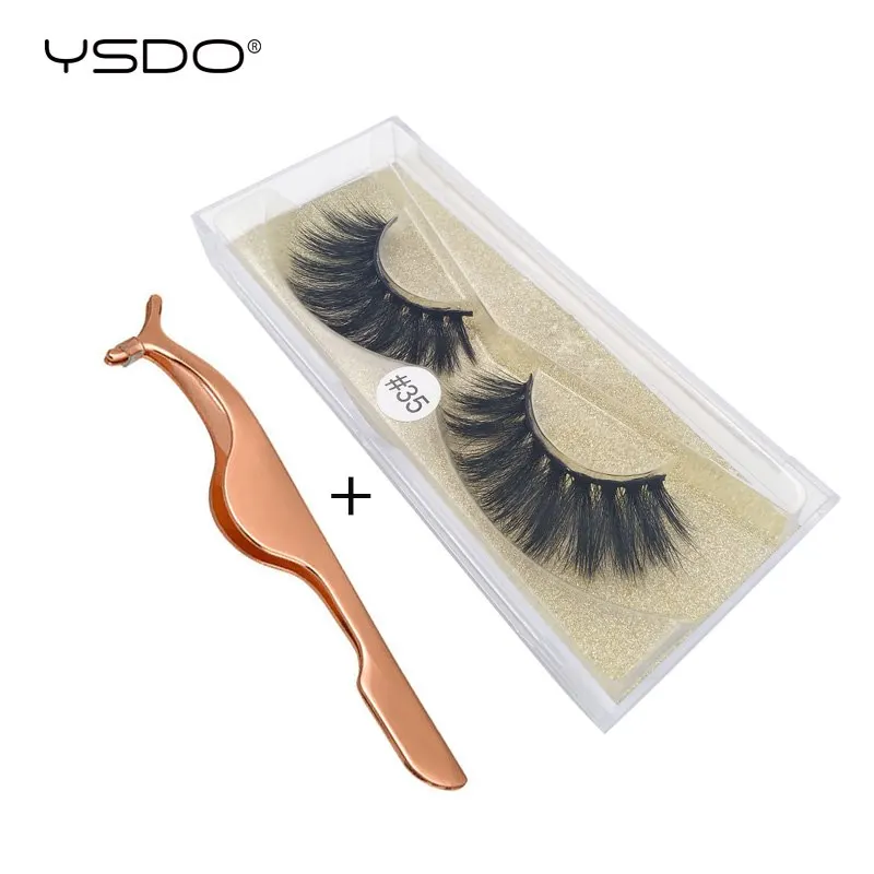 

YSDO 1 Pairs +1 Pcs Eye MakeupTool Lashes tweezers False EyeLashes Natural Long 3D Mink Fake EyeLash Fluffy Thick EyeLashes Kit