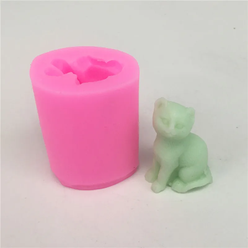 3D Jabon котенок Форма тортов украшения DIY лампы в форме свечи Fondant (сахарная)
