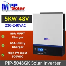 GK) 5000w mppt Solar inverter 230vac 48vdc+ 80A MPPT solar charger PV 500vdc max+ battery charger 60A+ genset starter