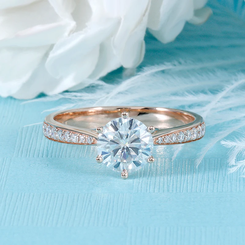 moissanite rose gold emgagement ring (4)