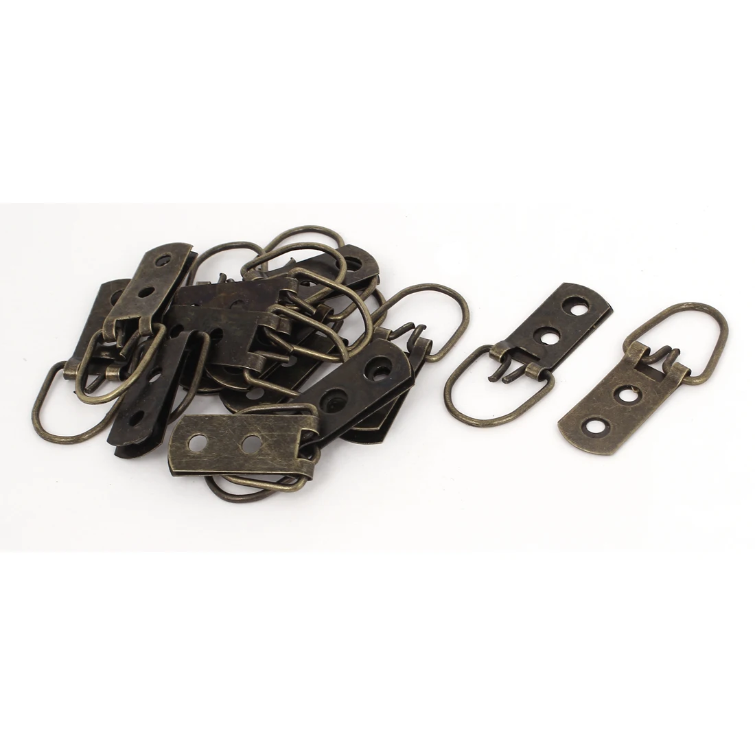 

UXCELL 20 Pcs Triangle D-Ring Photo Frame Hanging Picture Hanger Hooks Bronze Tone 50X20mm