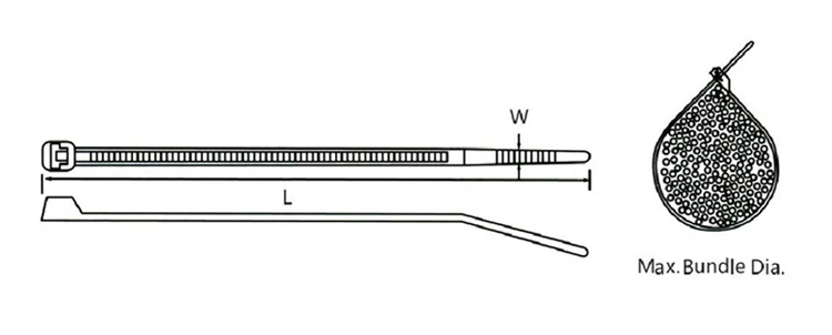 Zhejin(1000 шт.) zj-3* 60(2." x14lbs) нейлон Пластик Zip trim Обёрточная бумага тросов Галстуки Провода(ширина: 1.9 мм