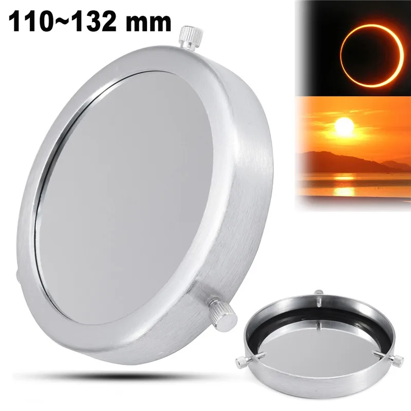 

High Quality 1Pcs 110~132mm Solar Filter Baader Film Metal Cover For Monocular/Binoculars Astronomical Telescope Objective Lens