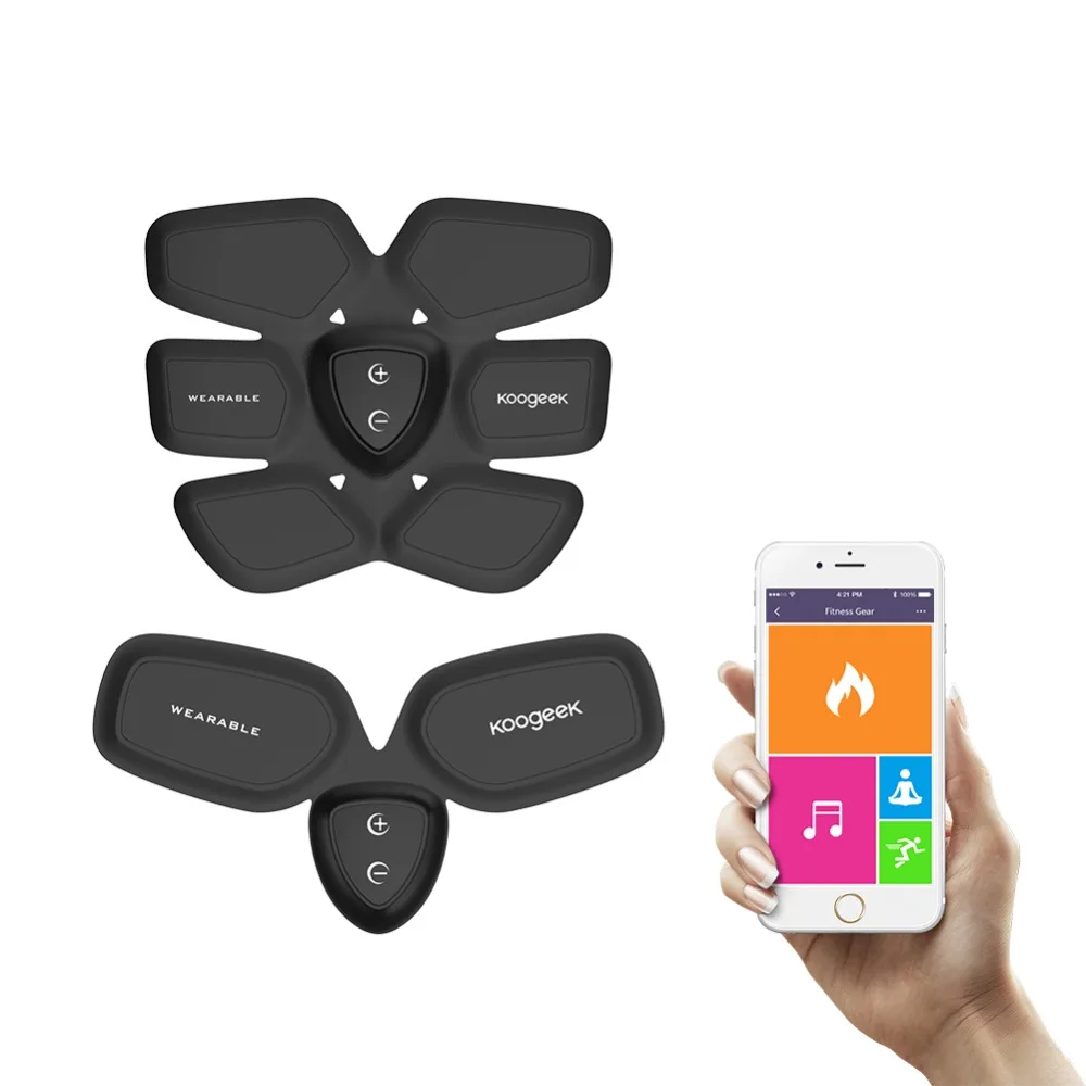 

Koogeek Smart Fitness EMS Trainer Abdomen & Arm Muscle Stimulator Fat Burning Wireless Charging App Function Slimming Machine
