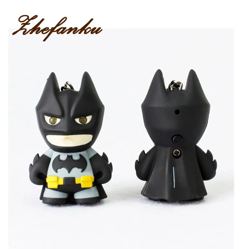 

New Arrive Flashlight Keychain Figure Keyrings,Cool Batman Keychain Batman Keychain, Led Keychain With Sound