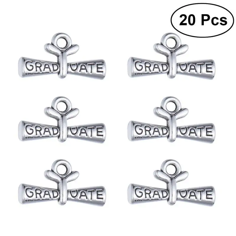 

20pcs Mini Charming Dangling Rolling Diploma Pendants Graduation Ornaments Decor