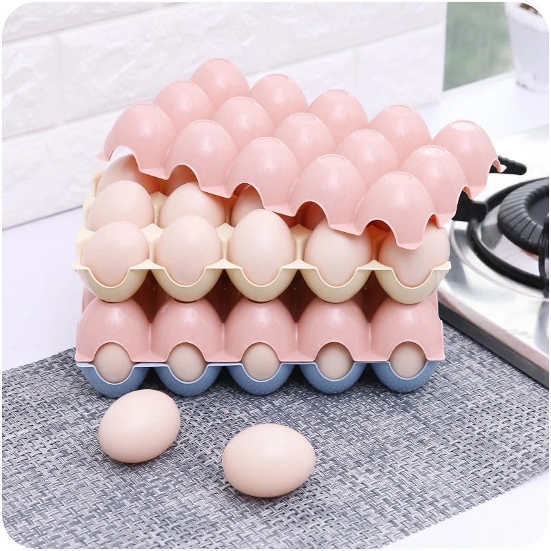 

Home thickening plastic can be stacked with 15 lattice egg collection box A816 kitchen refrigerator anti broken egg box wholesal
