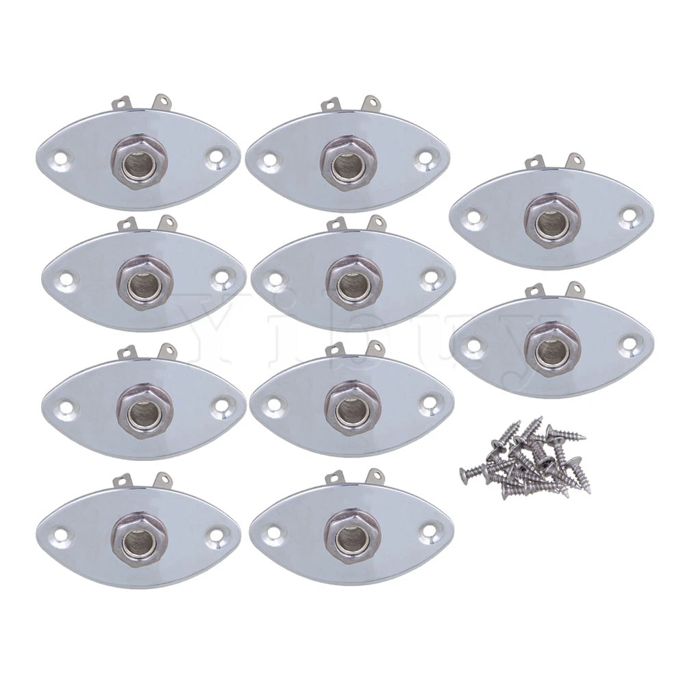 Yibuy цвет хрома выпуклая электрическая гитарная Выходная панель с гнездом для