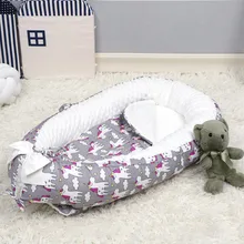Хлопковая утолщенная детская кроватка в кровать для новорожденных, устойчивая к разбиванию Съемная стирка сплошной цвет BY1034