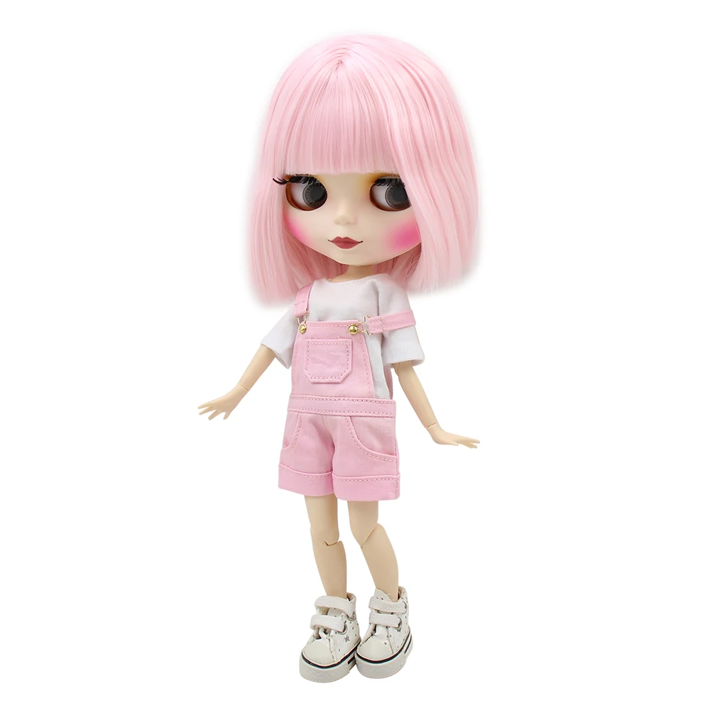 Кукла Blyth шарнирная с короткими розовыми волосами и матовым лицом 30 см 1/6 toys | Куклы -32708423502