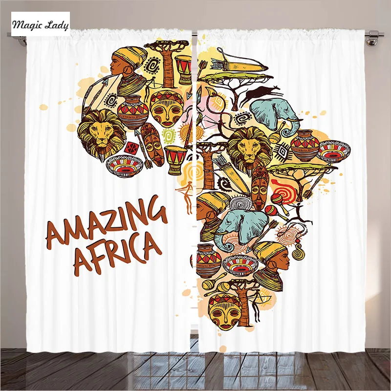Curtains African Map Amazing Traditional Kenyan Ornament Indian