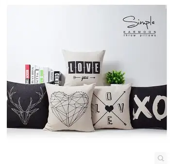 

45x45cm black white geometric pillow case love cushion covers sofa decorative waist pillowcase house decor pillow covers