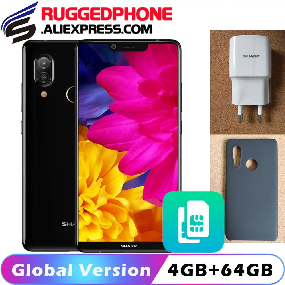 SHARP AQUOS S3 6 0 дюймовый FHD + 4 ГБ ОЗУ 64 ПЗУ Snapdragon 630 Octa Core Android 8.0 12.0MP 13.0MP NFC с двумя