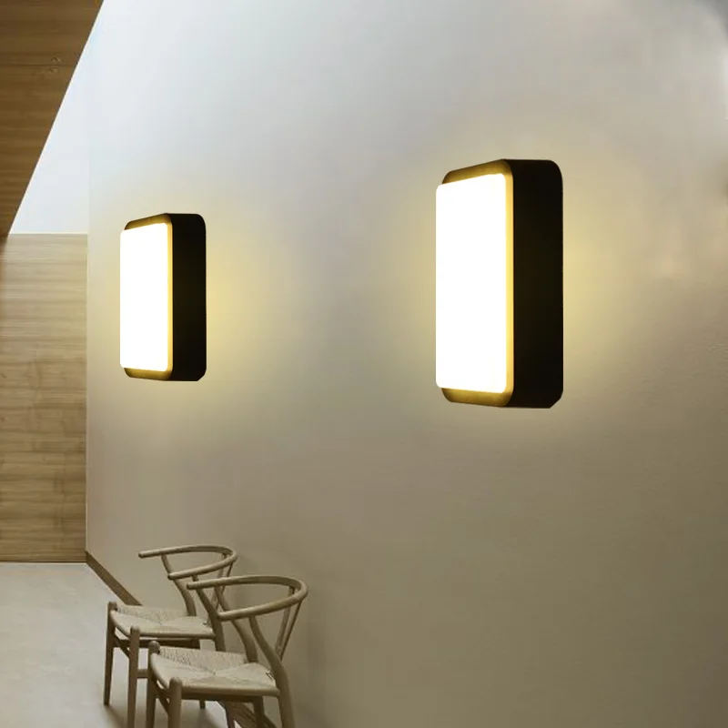 Современный минимализм светодиодный потолочный светильник из алюминия квадратный открытый черный/серый творческие обои лампа для балкона коридора прохода