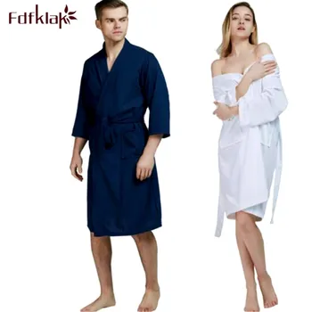 

Fdfklak Home clothes spring autumn robe women waffle bathrobe couple's sleepwear robes plus size dressing gowns for women M-3XL