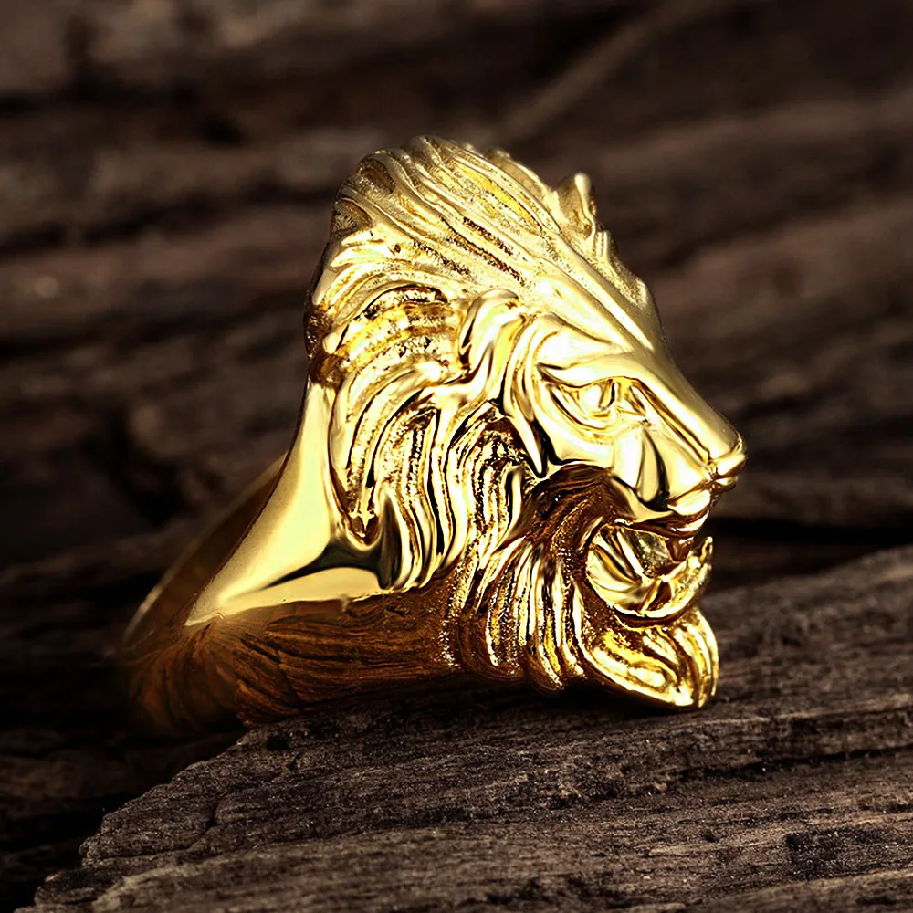 Горячая Распродажа, мужские хип-хоп кольца с головой льва золотого и серебряного цвета, модные кольца в форме животных в стиле панк, мужские ювелирные изделия в стиле хип-хоп, подарки