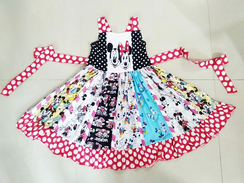 

kids dresses for girls Brother and sister milk silk print stitching big swing skirt
