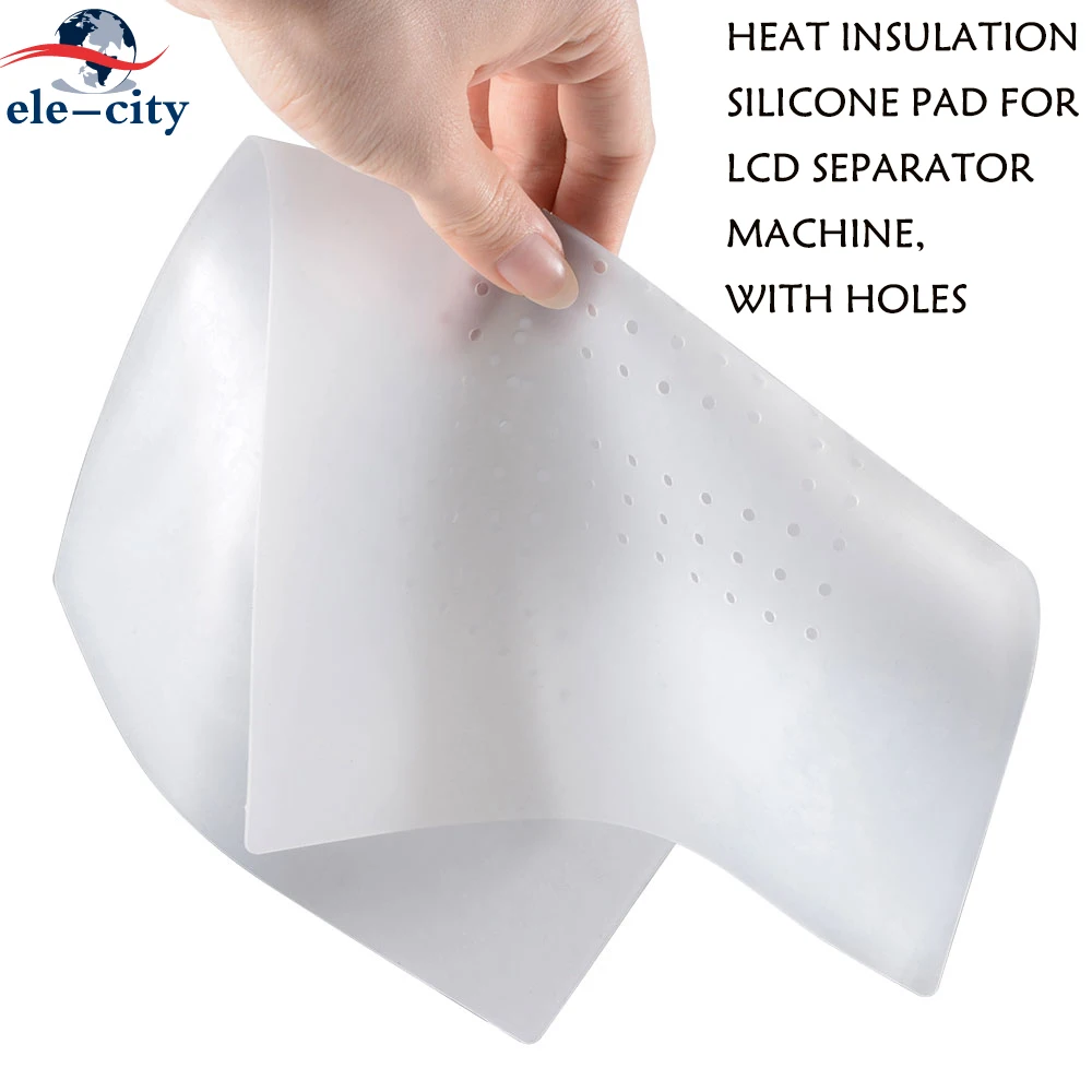 

Heat Insulation Silicone Pad for LCD Screen Separator Machine High temperature Resistant OCA repairing Mat with Holes 10 PCS/SET