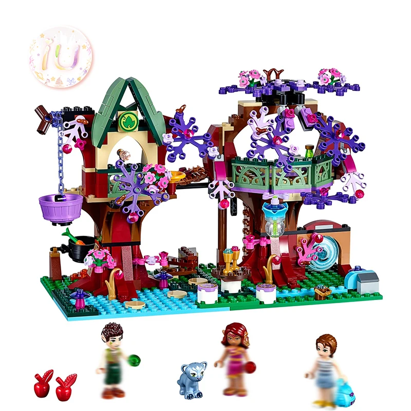 

Girls The Elves' Treetop Hideaway Set Building Blocks Brick BELA 10414 Toys For Children 507 Pcs Compatible 41075 Birthday Gifts