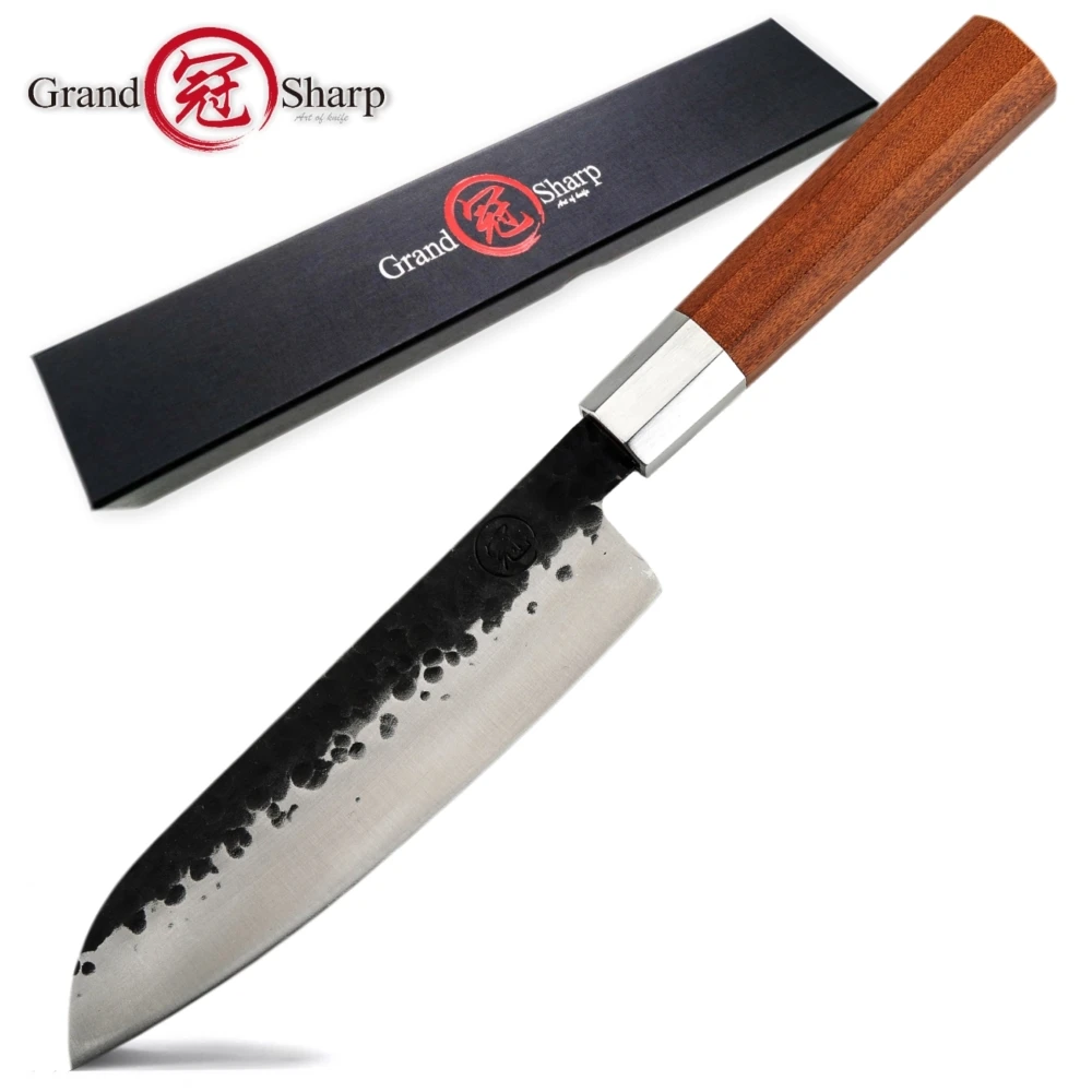 Нож Santoku кухонные японские ножи из высокоуглеродистой стали 7 дюймов для нарезки