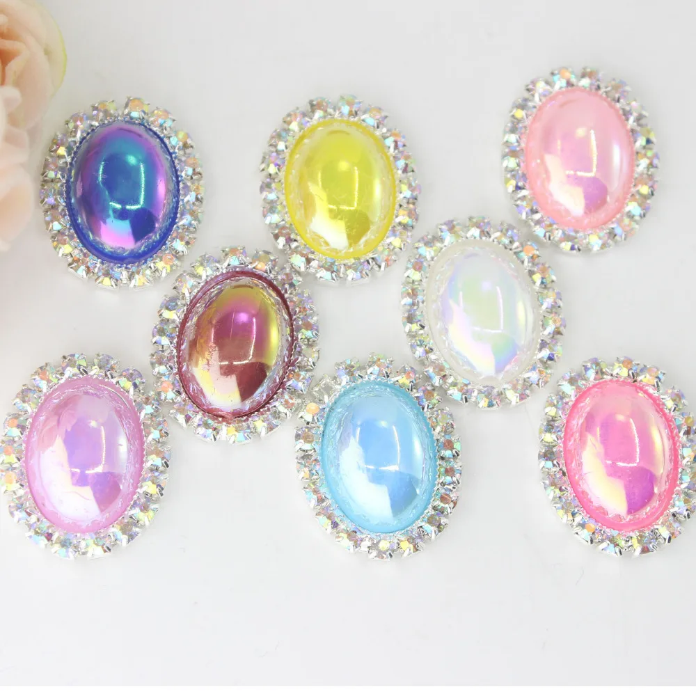 

25mm Colorful Diamond Rhinestones For Women Clothing Button Hand Made Botones Madera Sewing Accessories Botoes Scrapbook