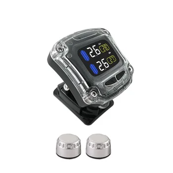 

M3-B Waterproof Motorcycle Real Time Tire Pressure Monitoring System TPMS Wireless LCD Display 2 Silver/Black External WI Senso