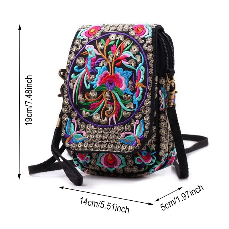 Женская сумка с вышивкой в этническом стиле Boho летняя винтажная цветами для