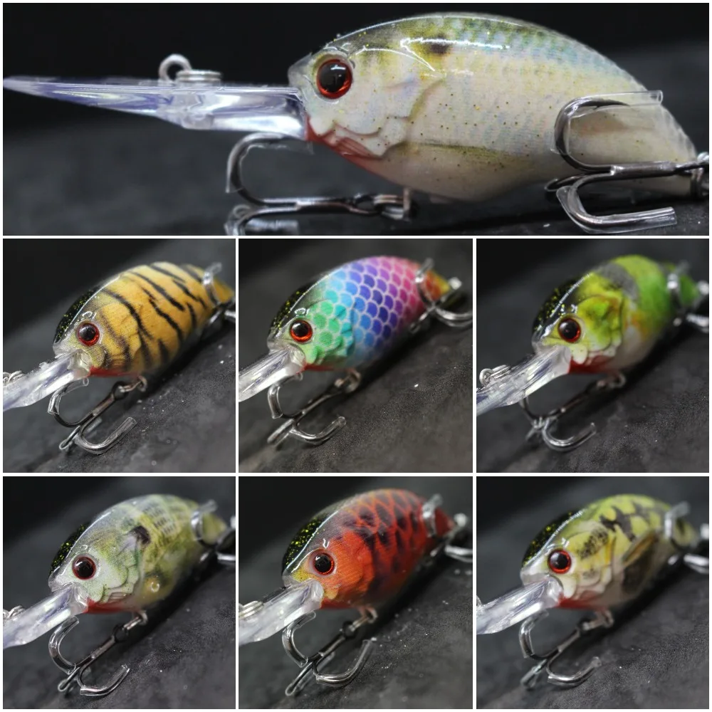 WLure 11g 8.5 سنتيمتر المياه العميقة الجلد الحقيقي اللوحة ضيق العائمة Crankbait شفرة قاطعة التريبل خطاف الصيد السحر HC733