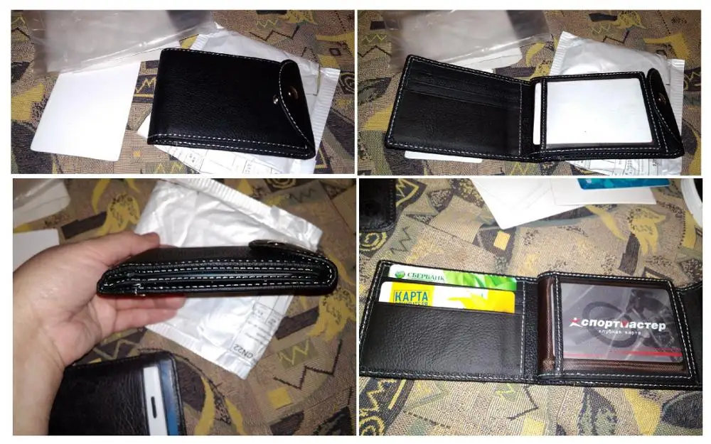BONAMIE Man Driver License Holder Black Genuine Leather Driver Documents Bag Hasp Credit Card Holder ID Card Case 4 Folds Wallet photo review