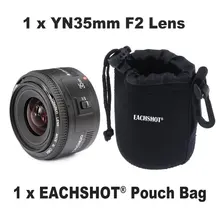 Yongnuo 35mm lens YN35mm F2 lens Wide-angle Large Aperture Fixed Auto Focus Lens For canon With MINI Camera Lens Pouch Bag