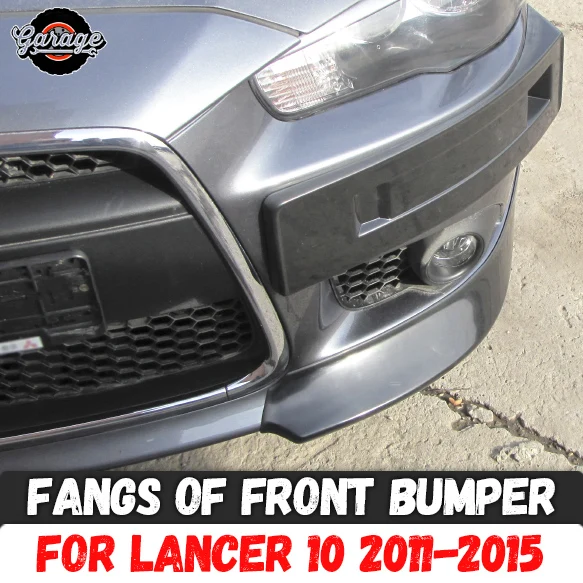 

Fangs of front bumper for Mitsubishi Lancer 10 2011-2015 ABS plastic cover pad body kit accessories car tuning styling