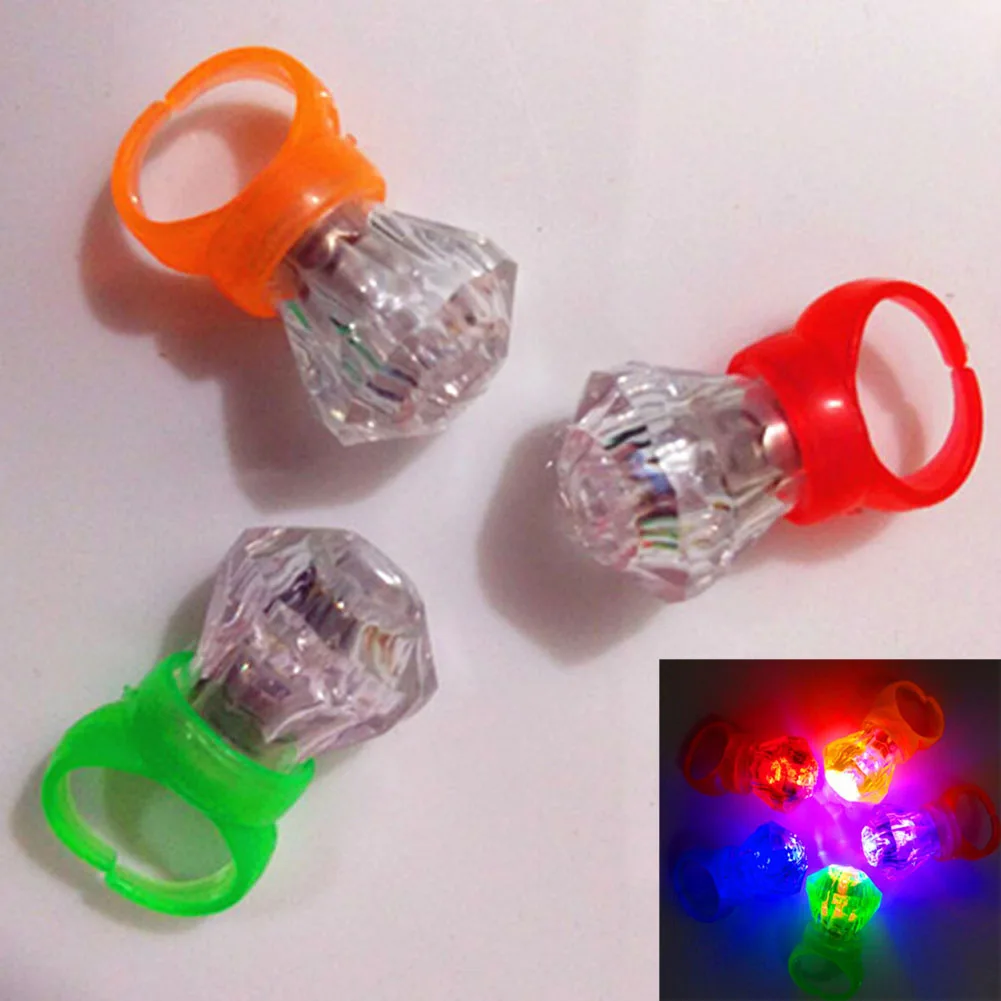 

Kids Light-up Toys Plastic Diamond Shape Led Finger Ring Mix Colors Light Simulation Kids Toy Party Decoration 1PC Color Random