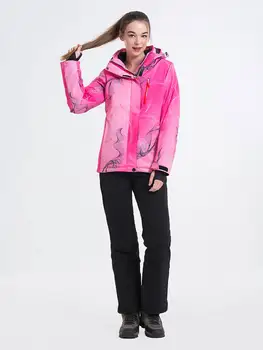 

2019 Women Ski Suit Snowboard Jacket Pant Windproof Waterproof Winter Clothing Trouser Outdoor Sport Wear Female Super Warm Suit