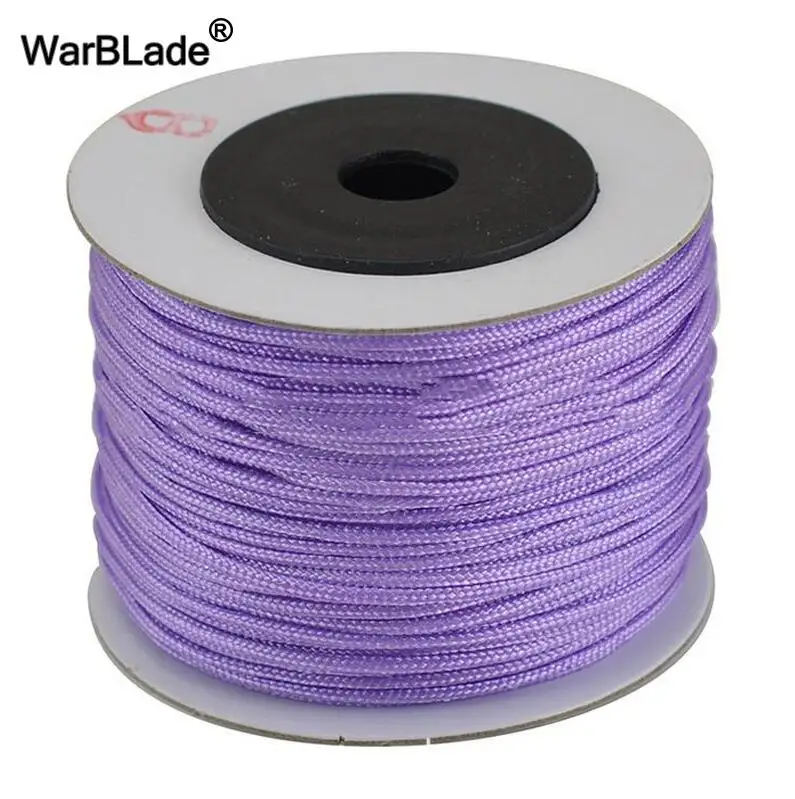 24 цвета 100 м 0,8 мм 1 мм 1,5 мм 2 мм хлопковый шнур нейлоновый шнур нить для самостоятельного изготовления ювелирных изделий кисточки вышивка бисером плетеный браслет - Цвет: Light purple