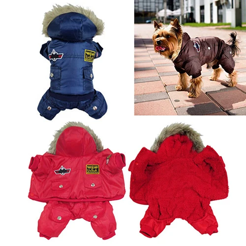 

TINGHAO Small Large Pet Dog Warm Clothes Winter Jumpsuit Track Suit Puppy Hooded Jacket