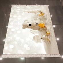 Else белый снег забавные маленькие медведи желтые звезды 3d принт микрофибра противоскользящие назад моющиеся декоративные области килим ковер