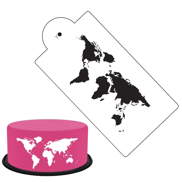 diy world map cake stencil cookies fondant molds christmas birthday
