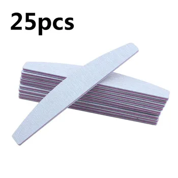 

ELECOOL 25pcs Double Nail Files Sided 180/100 Grit Grey Banana Curved Emery Board Nail Art Tools Drop Ship