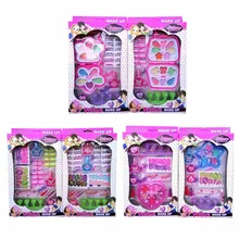Girls Cosmetics font b Toys b font Lipsticks Makeup Water Bottles Brushes Eye Shadow Box Shopping