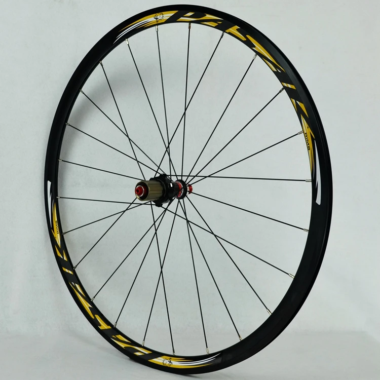 Top 700C Carbon Fiber Wheels Road Bike Bicycle Wheel Light Carbon Wheelset  V/C Brakes 30MM Rim direct-pull stainless steel spoke 8